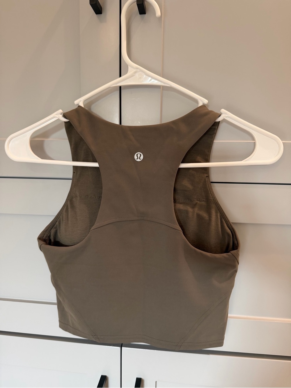 lululemon athletica Olive Green High Neck Racerback Sports Bra; size 2